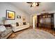 Living room with hardwood floors, comfy sofas, and entertainment center at 1288 Brighton Ave., Myrtle Beach, SC 29588