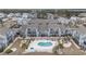 Aerial view of community pool and surrounding buildings at 1890 Colony Dr. # 17N, Myrtle Beach, SC 29575