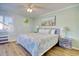 King-size bed, nightstands and coastal-themed artwork at 191 Maison Dr. # B206, Myrtle Beach, SC 29572