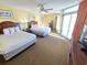 Spacious bedroom with two double beds at 2007 S Ocean Blvd. # 1607, Myrtle Beach, SC 29577