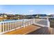 Spacious deck with white railings overlooking a pond at 3009 South Bay St., Georgetown, SC 29440