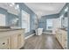 Spa-like bathroom featuring a freestanding tub and dual vanities at 369 Saint Julian Ln., Myrtle Beach, SC 29579