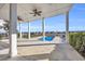 Relaxing pool area with covered patio and water views at 369 Saint Julian Ln., Myrtle Beach, SC 29579