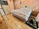 Bedroom with hardwood floors and southwestern rug at 3951 Gladiola Ct. # 204, Myrtle Beach, SC 29588