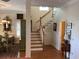 Staircase with hardwood floors and half-bathroom at 41 Federation Loop, Pawleys Island, SC 29585