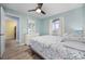 Bedroom with a double bed and access to another room at 4524 N Plantation Dr. # D9, Little River, SC 29566