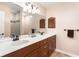 Bathroom with double vanity and a shower at 4705 Harness Ln., Murrells Inlet, SC 29576