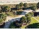 Aerial view of the well-maintained landscape with palm trees and walking paths at 504 N Ocean Blvd. # 1003, Myrtle Beach, SC 29577