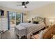 Bright bedroom with sliding glass door to deck at 506-B Rosemary Ln., North Myrtle Beach, SC 29582