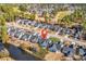 Aerial view of a property near a pond, showcasing its location and neighborhood layout at 541 Sand Ridge Rd., Conway, SC 29526