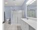 Clean bathroom with white vanity and a shower/tub combo at 541 Sand Ridge Rd., Conway, SC 29526