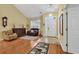 Entryway with hardwood floors, a chandelier, and seating area at 541 Sand Ridge Rd., Conway, SC 29526