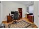 Home office with wood desk, chair, and built-in shelving at 541 Sand Ridge Rd., Conway, SC 29526