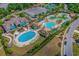 Aerial view of resort pool, lazy river, and clubhouse at 5522 Elba Way # 5522, Myrtle Beach, SC 29579