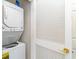 Stackable washer and dryer in a convenient laundry closet at 5751 Oyster Catcher Dr. # 931, North Myrtle Beach, SC 29582