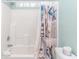 Bathroom with a shower and tub, and nautical-themed decor at 6001-1027 S Kings Hwy., Myrtle Beach, SC 29575