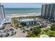 Aerial view of resort and beach at 8560 Queensway Blvd. # 304, Myrtle Beach, SC 29572