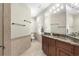 Bathroom with granite vanity and updated fixtures at 9237 Bellasara Circle, Myrtle Beach, SC 29579