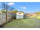 Backyard with a wooden shed and fenced yard at 1010 Shem Creek Circle, Myrtle Beach, SC 29588