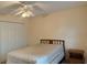 Bedroom with double bed, closet, and ceiling fan at 201 Melody Gardens Dr., Surfside Beach, SC 29575