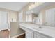 Bathroom with vanity, sink, and large mirror at 244 Mckendree Ln., Myrtle Beach, SC 29579