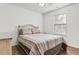 Bedroom with striped bedding and a ceiling fan at 244 Mckendree Ln., Myrtle Beach, SC 29579