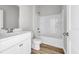 Clean bathroom with white vanity and tub/shower combo at 275 Columbus St., Conway, SC 29526