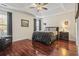 Bright bedroom with hardwood floors and ceiling fan at 3141 Shorecrest Bay Dr., Murrells Inlet, SC 29576