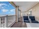 Ocean view balcony with seating for two at 4103 N Ocean Blvd. # 504, North Myrtle Beach, SC 29582