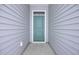 Exterior view of a teal front door at 426 Toledo St., Conway, SC 29526