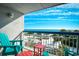 Balcony with ocean view and seating for two at 5511 N Ocean Blvd. # 309, Myrtle Beach, SC 29577