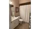 Clean bathroom with shower/tub combo and white vanity at 601 N Hillside Dr. # 4235, North Myrtle Beach, SC 29582