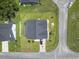 Birds-eye view showing a well-kept roof, driveway, landscaping, and surrounding properties at 901 Queensferry Ct., Conway, SC 29526