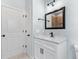 Bathroom with white vanity, quartz countertop, and a large mirror at Tbd Hodges Rd., Conway, SC 29527