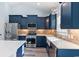 Modern kitchen with navy blue cabinets and white quartz countertops at Tbd Hodges Rd., Conway, SC 29527