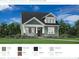 Exterior selections for this new home showcase a welcoming front porch and lush landscaping at 1816 Tryon Dr, Myrtle Beach, SC 29588