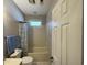 Bathroom with shower/tub combo and toilet at 1818 Topsail Ln., North Myrtle Beach, SC 29582