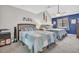 Bedroom with two twin beds, ceiling fan and beach decor at 1890 Colony Dr. # 17-G, Surfside Beach, SC 29575