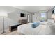 Bedroom with two twin beds and ocean view at 2004 N Ocean Blvd. # 1472, Myrtle Beach, SC 29572