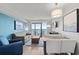 Ocean view living room with comfy seating and dining area at 2004 N Ocean Blvd. # 1472, Myrtle Beach, SC 29572