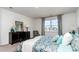 Bedroom with a double bed, dresser and window overlooking the lake at 8059 Bear Claw Way, Conway, SC 29526