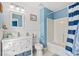 Bathroom with tub, shower, and white vanity at 1010 Pinnacle Ln. # 1010, Myrtle Beach, SC 29577