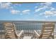 Relaxing ocean view from balcony with two chairs at 1012 N Waccamaw Dr. # 1204, Murrells Inlet, SC 29576