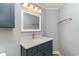 Bathroom vanity with a modern sink and mirror at 2501 S Ocean Blvd. # 1219, Myrtle Beach, SC 29577