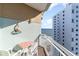 Balcony with table and chairs, offering stunning ocean views at 2501 S Ocean Blvd. # 1219, Myrtle Beach, SC 29577