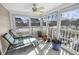 Relaxing sunroom with lounge chairs and potted plants at 260 S Crow Creek Dr. # 18, Calabash, NC 28467