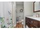 Clean bathroom with modern vanity and shower/tub combo at 2647 Coats Rd., Loris, SC 29569