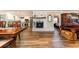 Open concept dining room with kitchen and fireplace views at 2647 Coats Rd., Loris, SC 29569