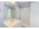 Bathroom with tub, shower, and white vanity at 306 River Rock Ln. # 1304, Murrells Inlet, SC 29576
