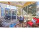 Cozy screened porch with comfortable seating at 306 River Rock Ln. # 1304, Murrells Inlet, SC 29576